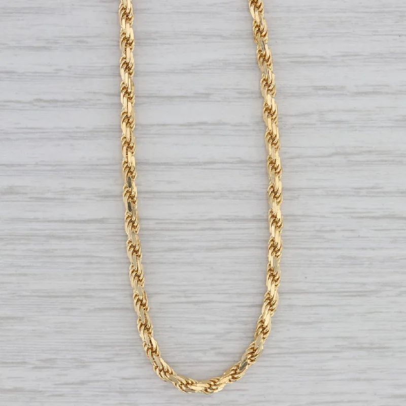 women's heart pendant necklaces-Large Long Rope Chain Necklace 18k Yellow Gold 23.75" 3mm 28.5g Italy