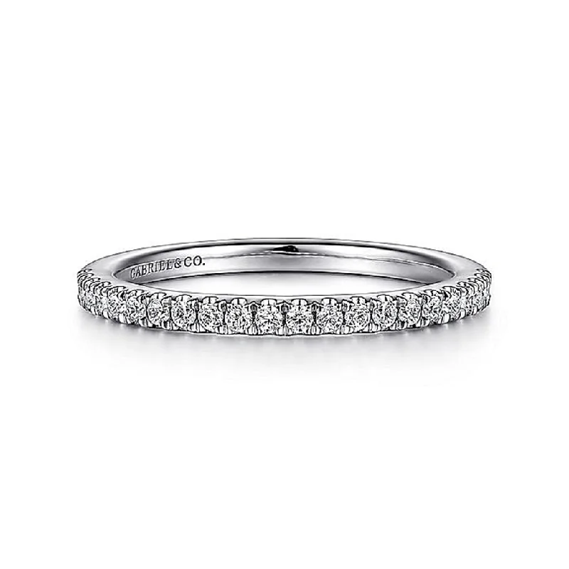 women's bridal diamond engagement rings-14K White Gold Half Anniversary Diamond Wedding Band