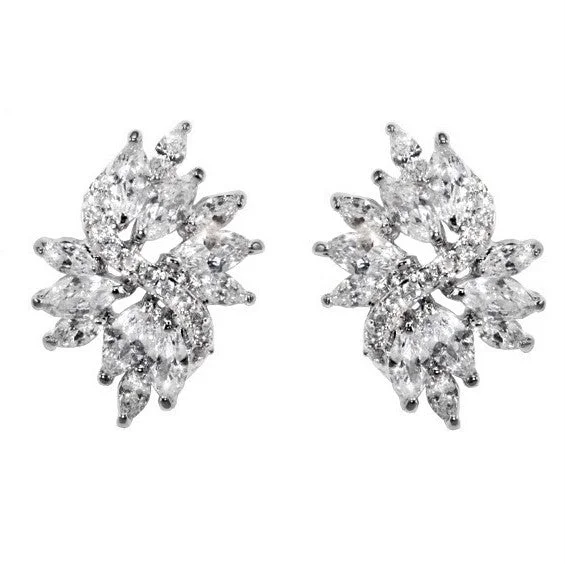 women's gemstone earrings-Shani Marquise Cluster Statement Earrings | 6ct