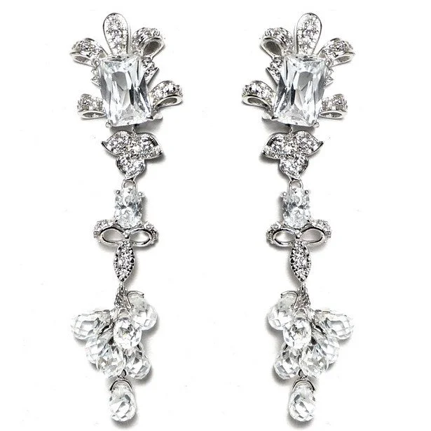 women's small stud earrings-Ismaela CZ Cluster Chandelier Earrings | 76mm