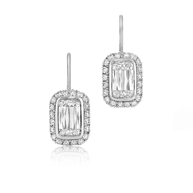 women's layered earrings-Ashoka Bezel Set Silhouette Diamond Earrings