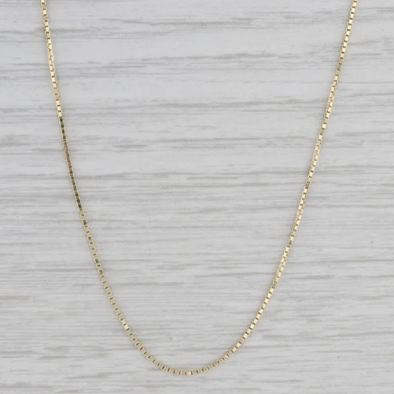 women's crystal necklaces-18" 0.7mm Box Chain Necklace 14k Yellow Gold Lobster Clasp