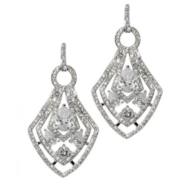 women's casual earrings-Osithe Cluster CZ Chandelier Earrings | 49mm