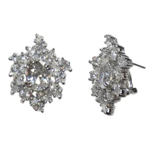 women's unique diamond earrings-Cailin Vintage Cluster Statement Stud Earrings