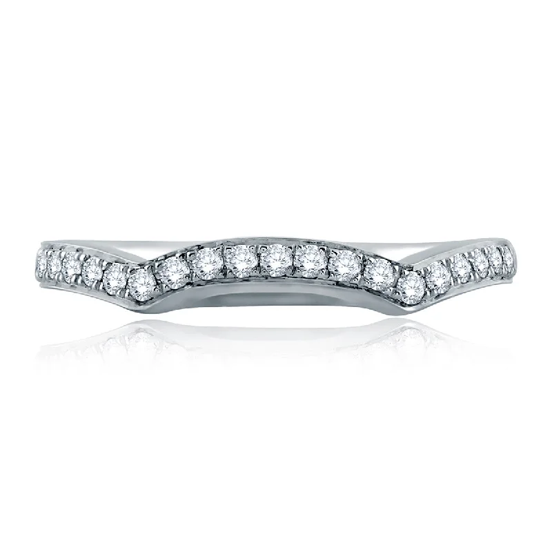 women's custom engagement rings-A. Jaffe Uniquely Contoured Signature Shank Diamond Wedding Band MRS463/25