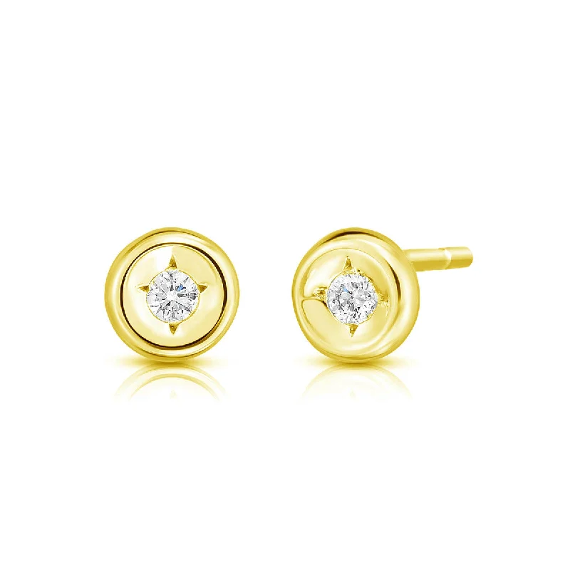 women's double hoop earrings-18Kt Gold Diamond Earrings