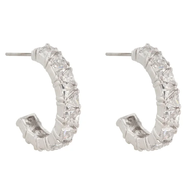 women's bohemian earrings-Freya Trillion Cut Hoop Earrings | 4.5ct