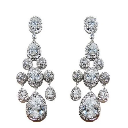 women's trendy earrings-Ariana Clear Chandelier Earrings | 71mm