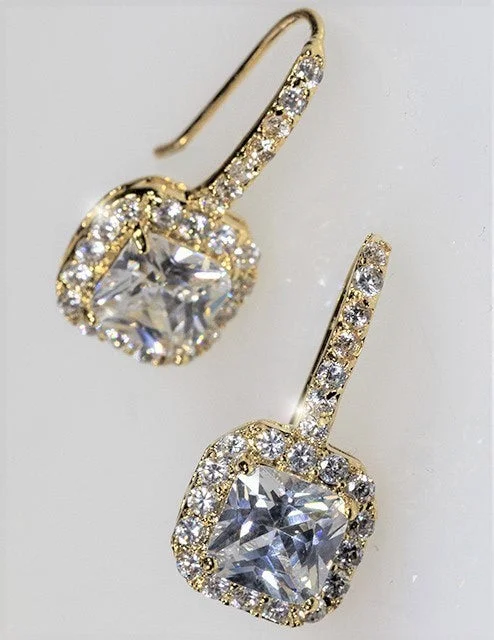 women's diamond stud earrings-Maribel Radiant Gold Drop Earrings | 4.5ct