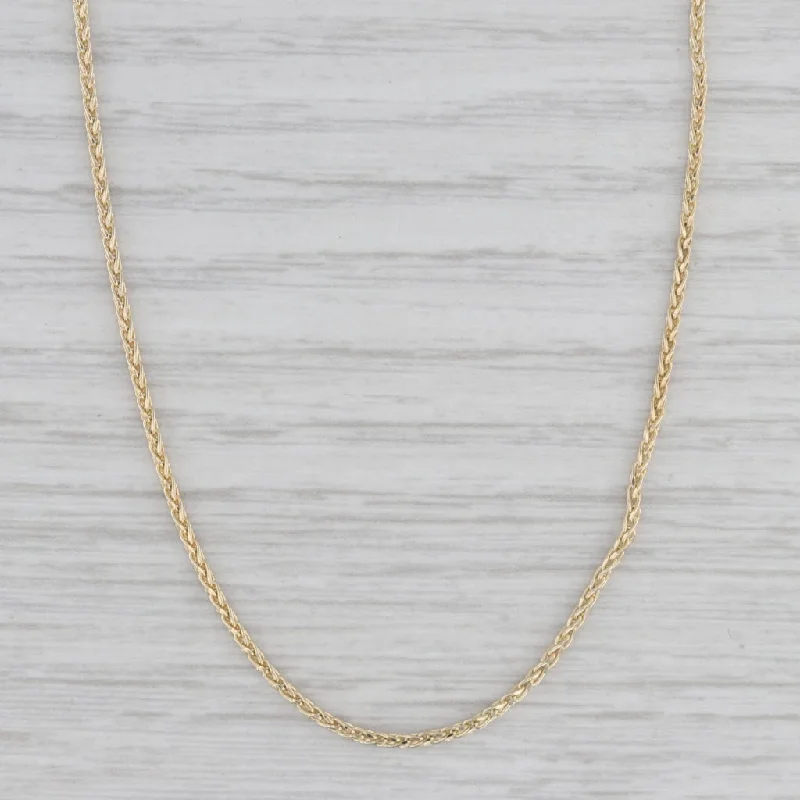 women's statement necklaces-Wheat Chain Necklace 18" 1.2mm 14k Yellow Gold Lobster Clasp