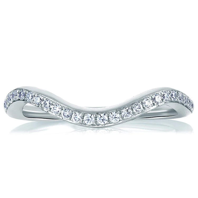 women's bridal diamond engagement rings-A. Jaffe Curved Perfect Fit Signature Diamond Wedding Band MRS410/18