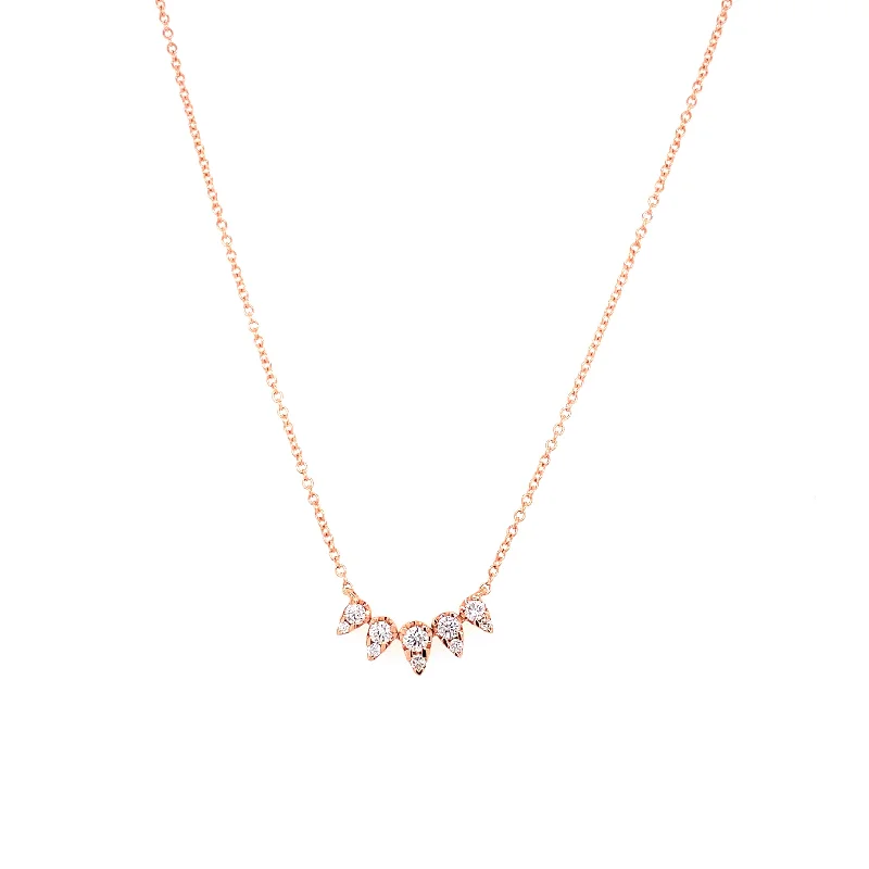 women's vintage necklaces-14K Rose Gold Diamond Spike Necklace