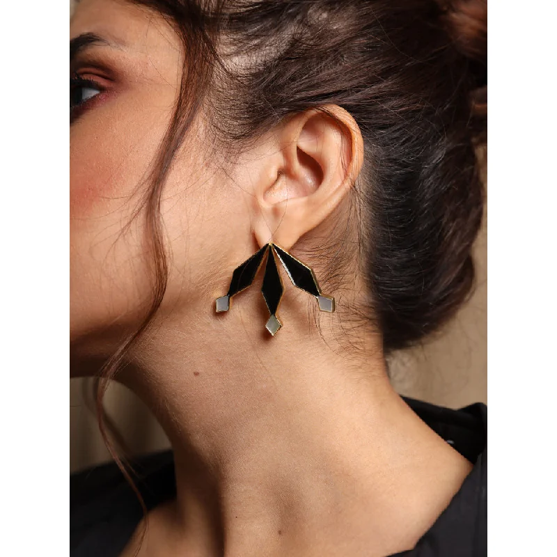 women's gemstone stud earrings-VARNIKA ARORA Blake Statement Earrings - Black