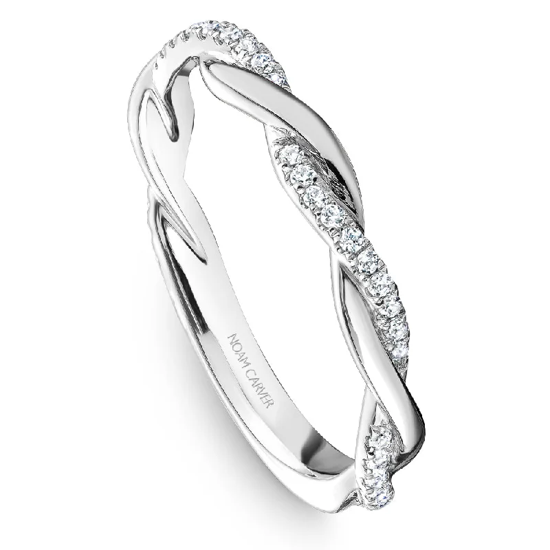 women's radiant cut engagement rings-Noam Carver Twisted Diamond Wedding Band R053-01B