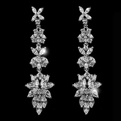 women's drop earrings-Liann Marquise Cluster Chandelier Earrings | 65mm