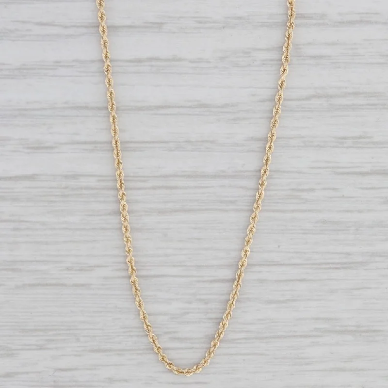 women's floral pendant necklaces-18" 1.3mm Rope Chain Necklace 14k Yellow Gold