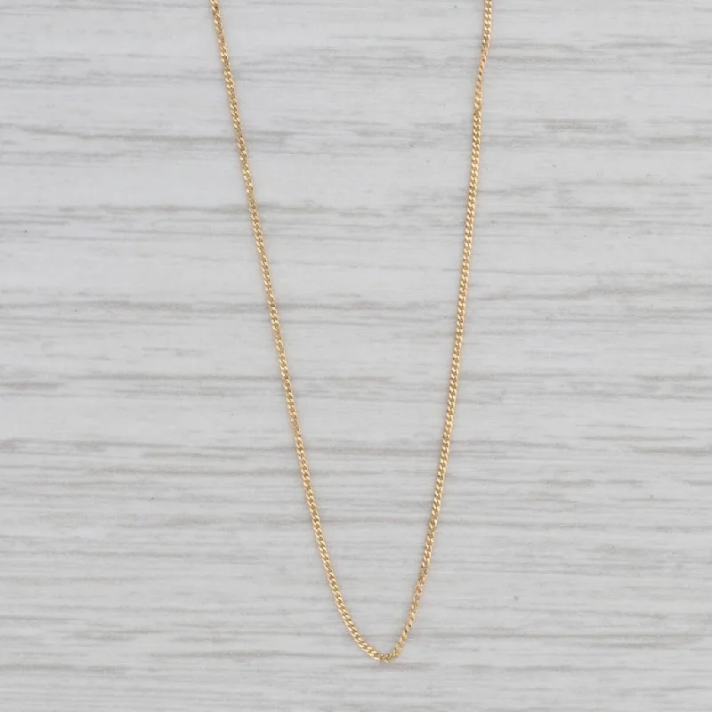 women's crystal necklaces-Curb Chain Necklace 18k Yellow Gold 16" 0.6mm