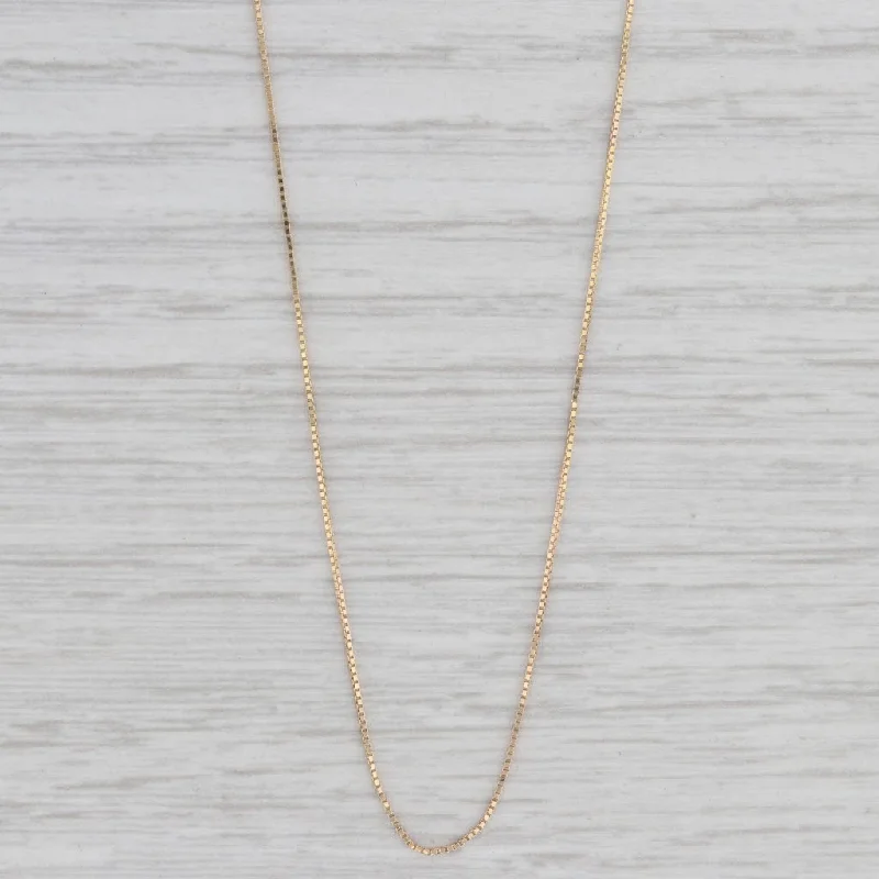 women's statement gemstone necklaces-18" Box Chain Necklace 14k Yellow Gold 0.5mm