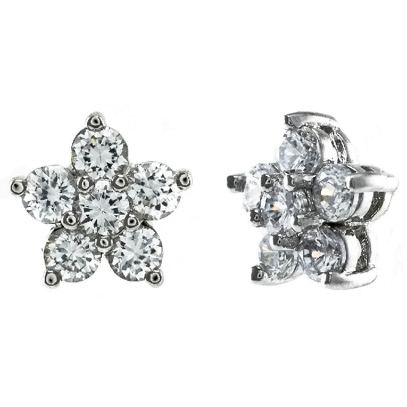 women's oversized earrings-Emelle Flower CZ Stud Earrings