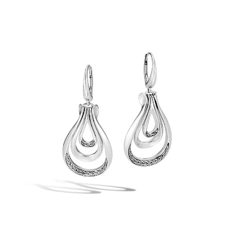 women's gemstone earrings-Asli Classic Chain Link Silver Earrings