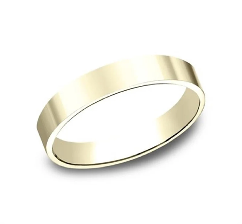 women's personalized engagement rings-14K Yellow Gold 3mm Flat Plain Straight Wedding Band