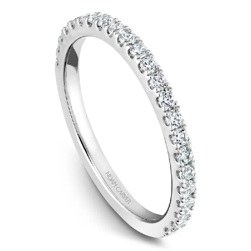 women's platinum solitaire engagement rings-Noam Carver Diamond Wedding Band B223-01B