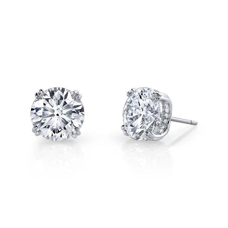 women's layered earrings-Arabesque Diamond Designer Stud Earrings