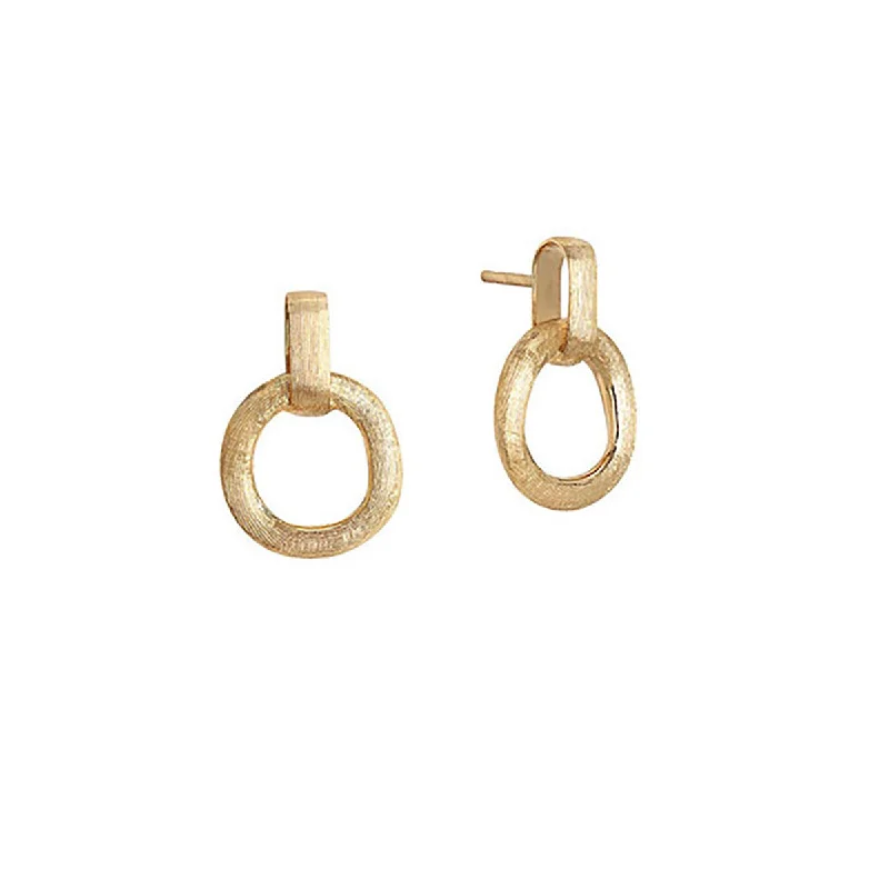 women's designer earrings-18K Yellow Gold Small Stud Drop Earrings