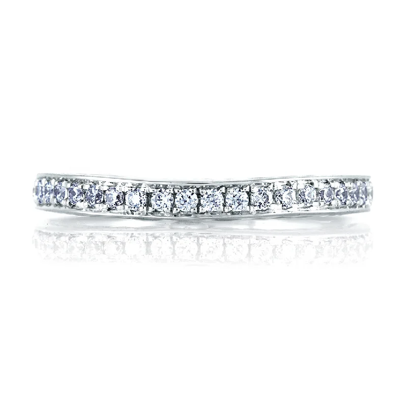 women's sapphire and diamond engagement rings-A.Jaffe Signature Peacock Engraved Bezel Set Profile Diamond Wedding Band MRS452/29