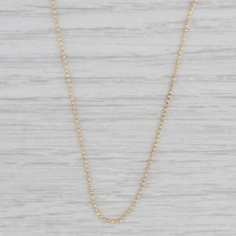 women's celestial necklaces-Bead Chain Necklace 10k Yellow Gold 17.5" 1mm