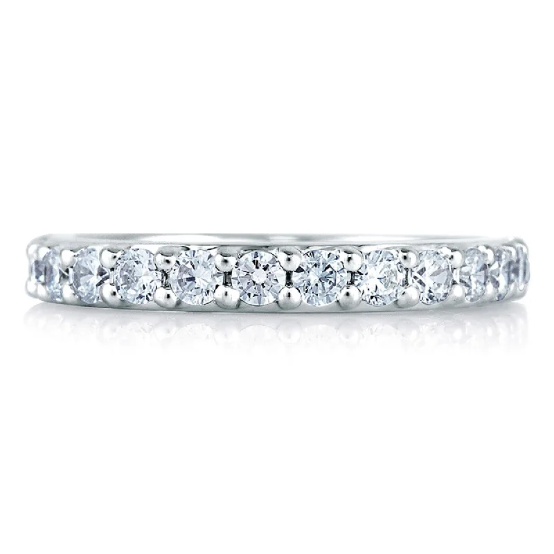 women's designer engagement rings-A. Jaffe Shared Prong Diamond Wedding Band MRS168/21