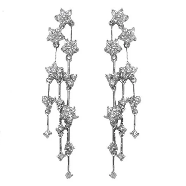 women's dangly earrings-Indiece Cascade CZ Chandelier Earrings | 60mm