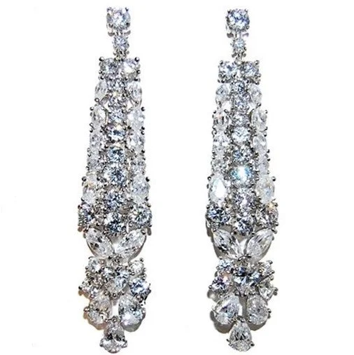 women's flower stud earrings-Ismat Vintage Cluster Chandelier Earrings | 72mm