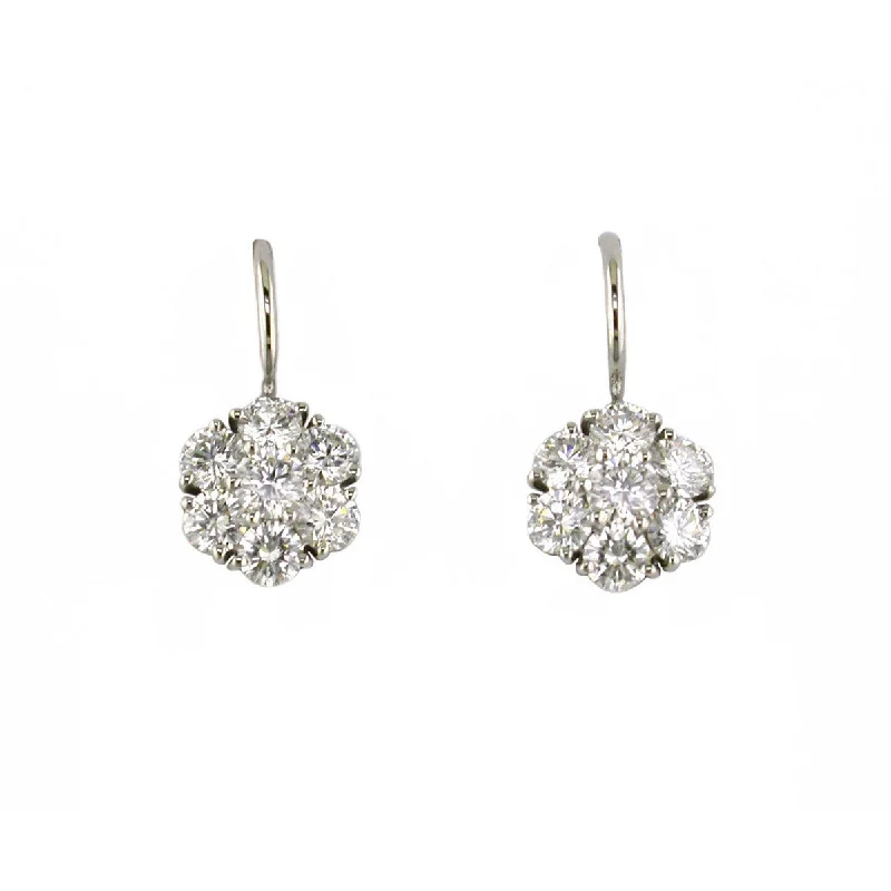 women's oversized earrings-Brilliant Diamond Halo Drop Earrings