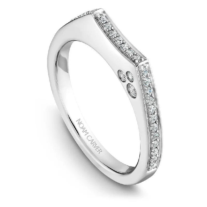 women's bridal rings with diamonds-Noam Carver Micro Pavé Diamond Wedding Band B016-01B