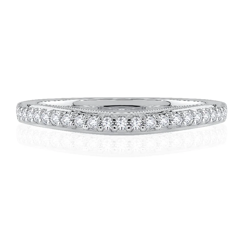 women's engraved engagement rings-A.Jaffe Signature Contoured Diamond Wedding Band MRS154/23