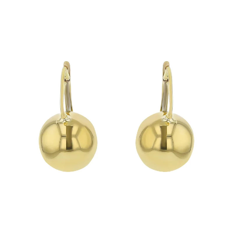 women's diamond stud earrings-18K Yellow Gold Ball Drop Earrings