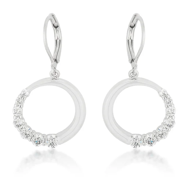 women's long earrings-Elisa Graduated CZ Circle Earrings | 1ct