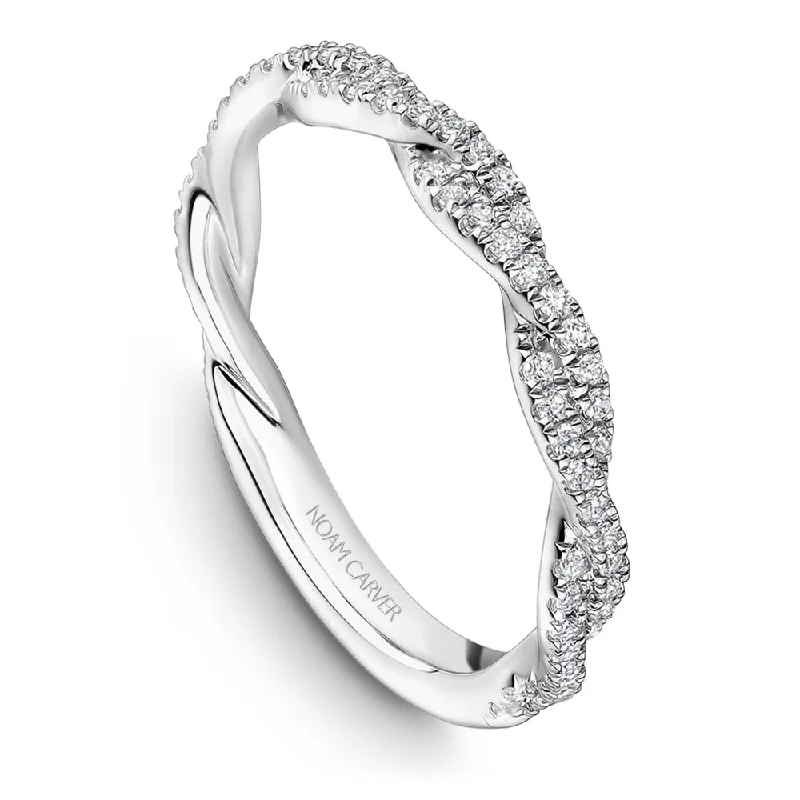 women's diamond engagement rings for couples-Noam Carver Twisted Diamond Wedding Band R053-02B