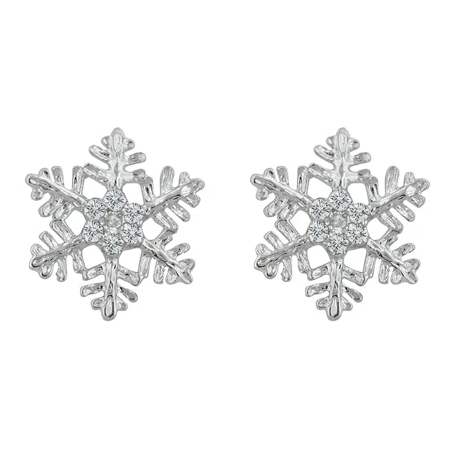 women's clip-on earrings-Paula Snowflake Stud Earrings