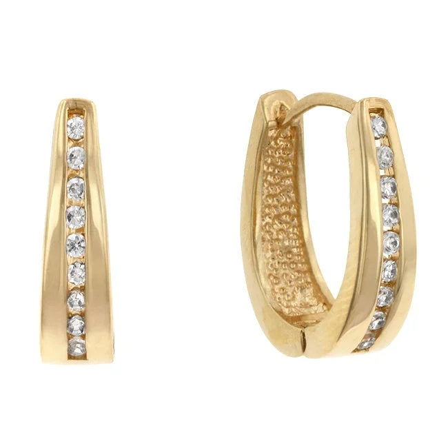 women's hoop earrings-Pandita Goldtone Elegant CZ Hoop Earrings | 0.3ct