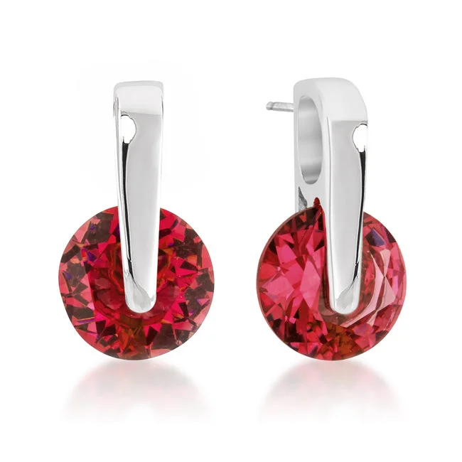 women's classic stud earrings-Tandy Ruby Elegance Stud Earrings