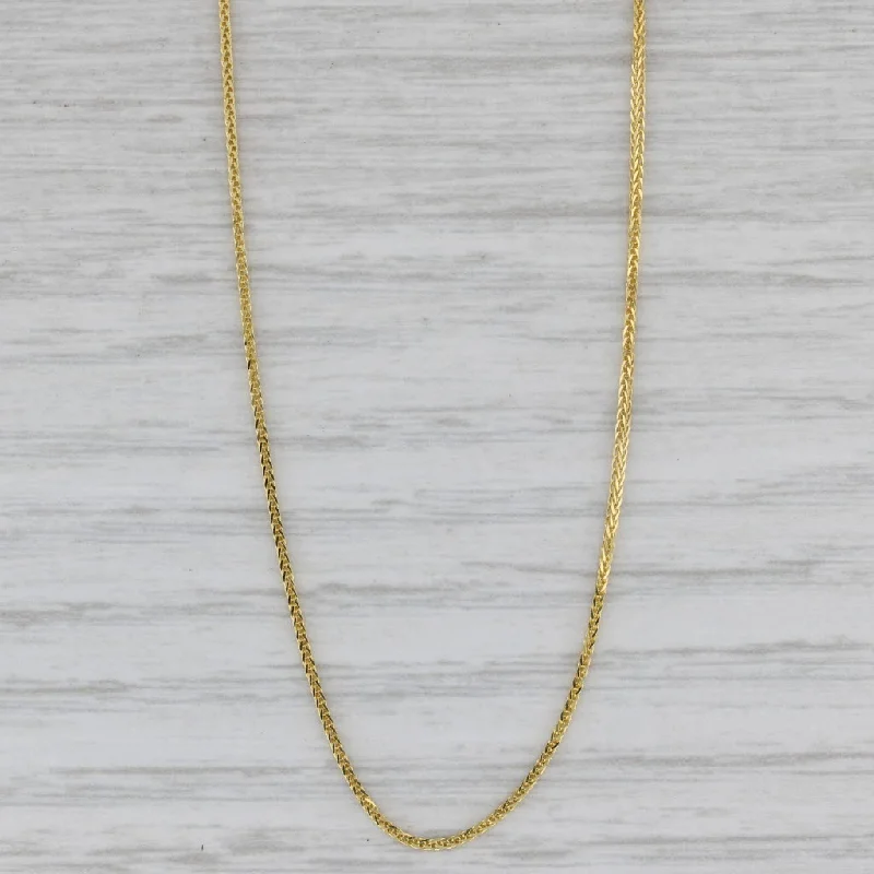 women's gold chain necklaces-Wheat Chain Necklace Adjustable up to 22" 14k Yellow Gold Bead Slide