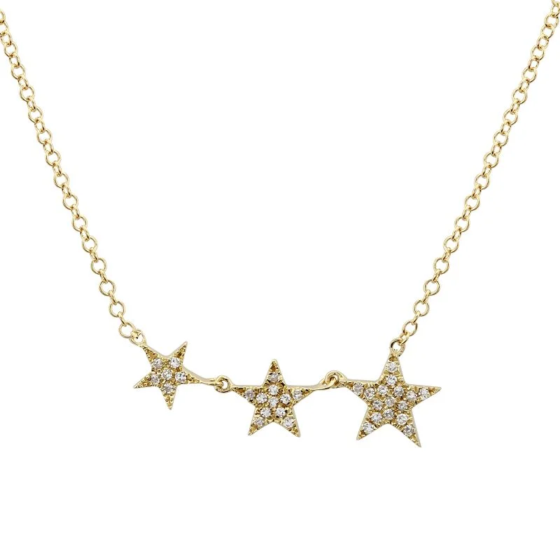 women's pendant and chain necklaces-14K Yellow Gold Mini Graduating Star Necklace