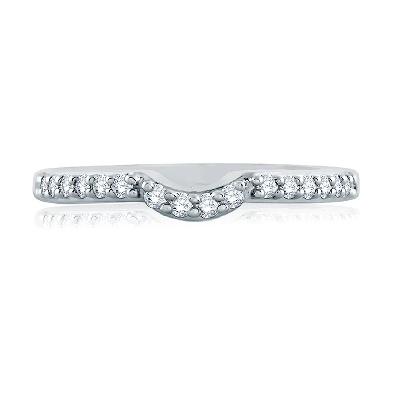 women's statement engagement rings-A.Jaffe Signature Contoured Diamond Wedding Band MRS103/22