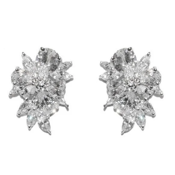 women's gold ear cuffs-Darcia Cluster Statement Stud Earrings | 8ct