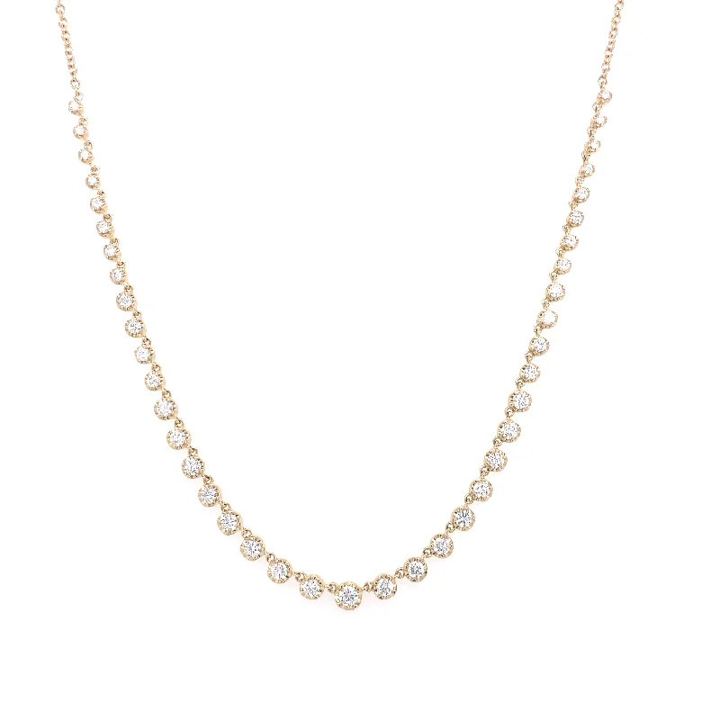 women's vintage necklaces-14K Yellow Gold Diamond Graduating Necklace