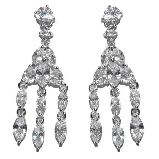 women's celestial earrings-Lichelle  Drapping Marquise Chandelier Earrings | 42mm