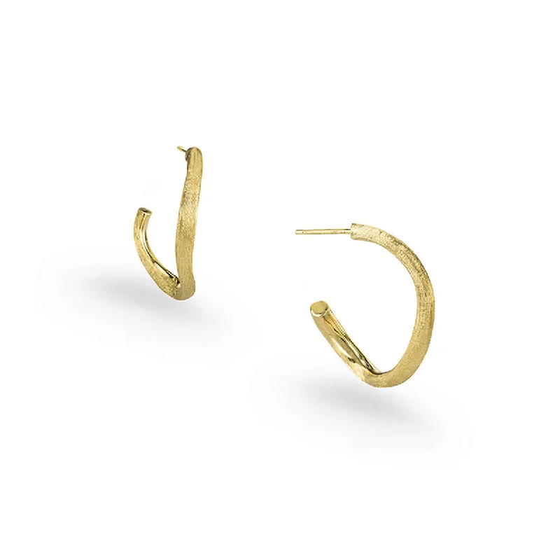 women's bridal earrings-18K Yellow Gold Petite Hoop Earrings