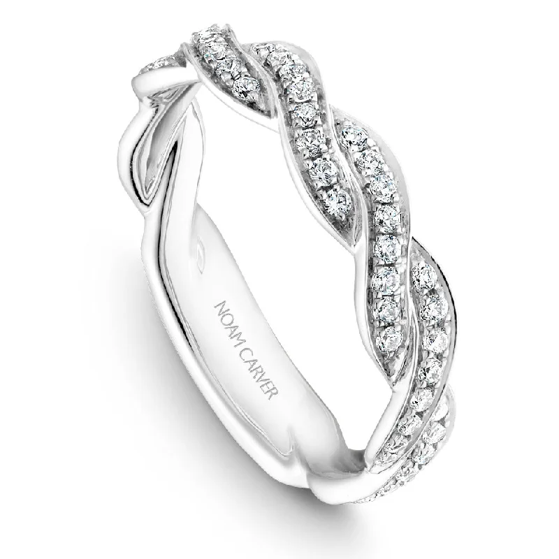 women's engraved engagement rings-Noam Carver Diamond Twist Wedding Band B060-01B